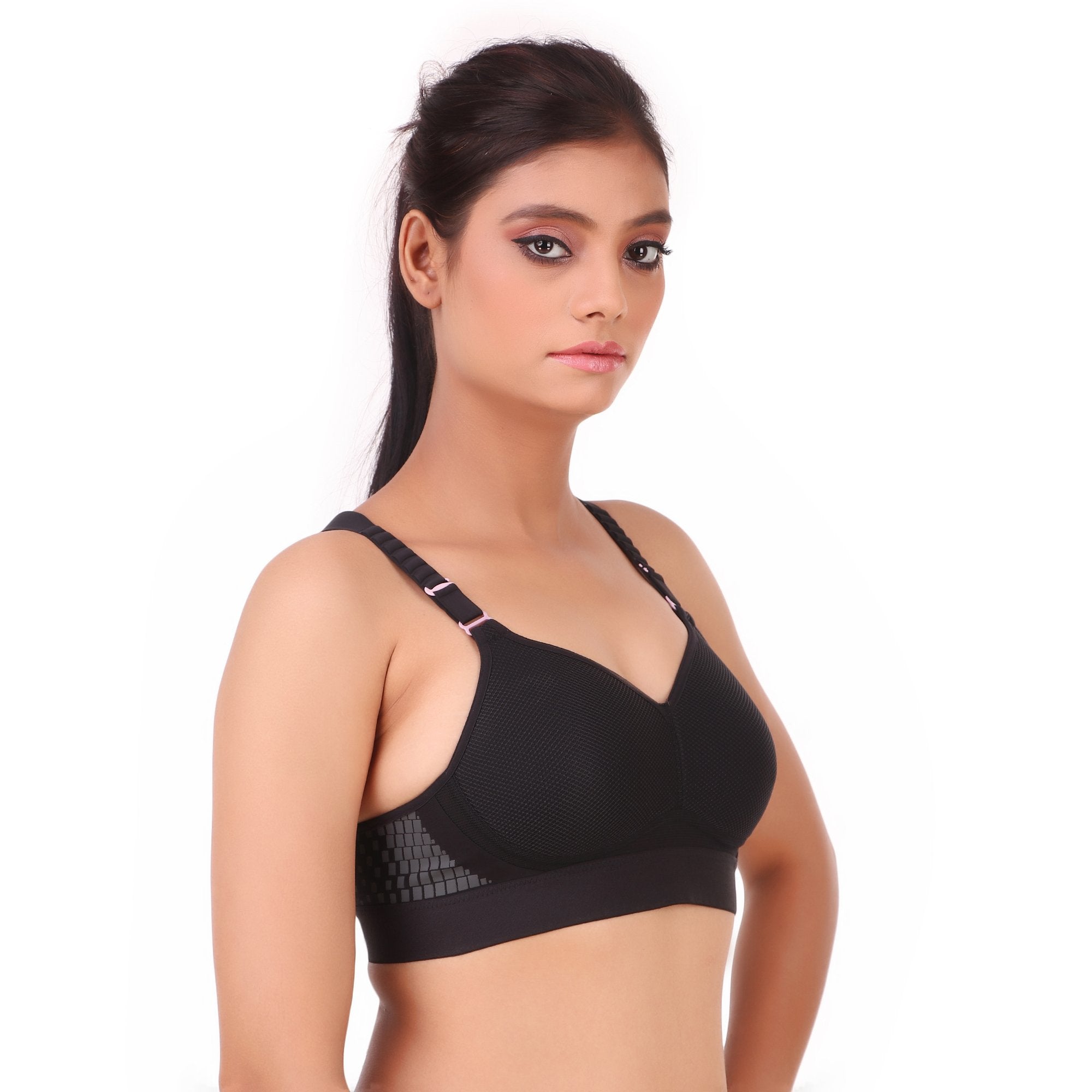 TRIUMPH-110I508  Padded Non Wired with Back Hook Polymide Spandex Fabric Sports Bra