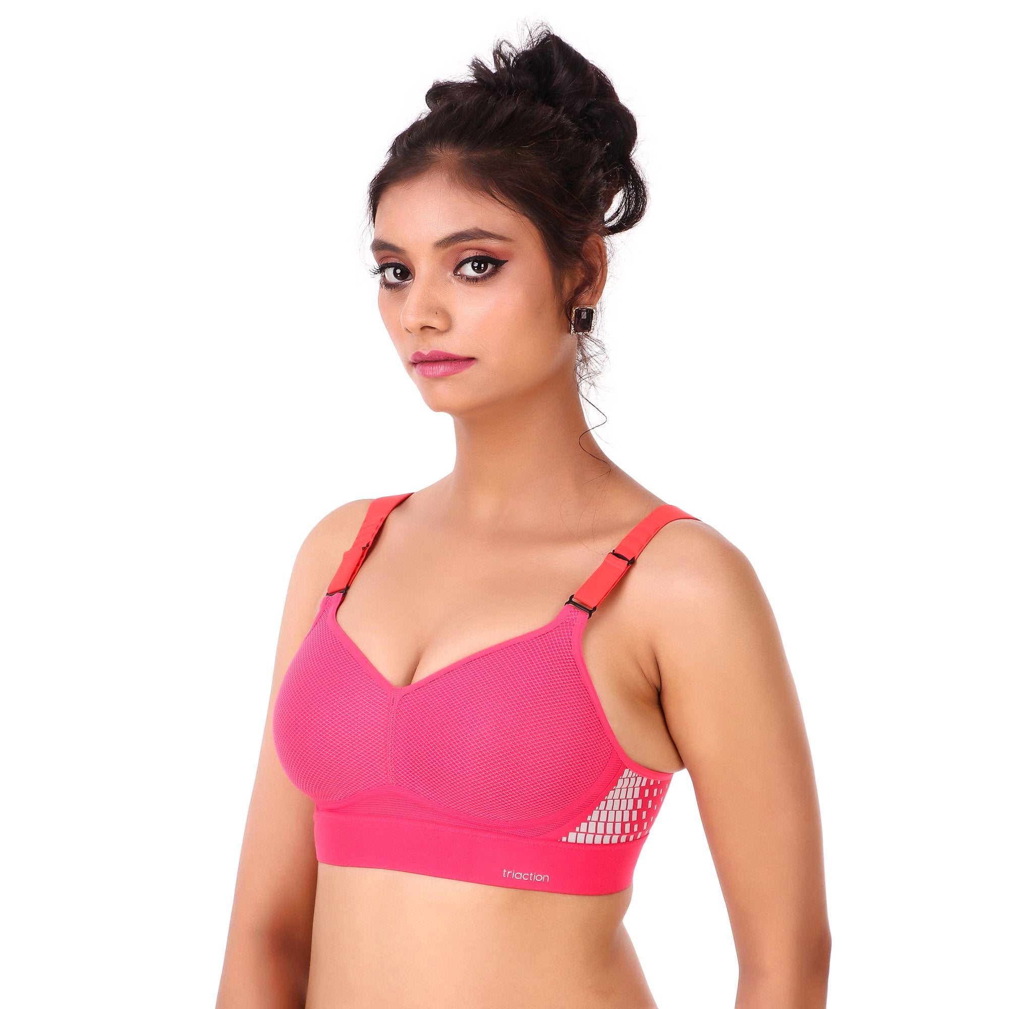 TRIUMPH-110I508  Padded Non Wired with Back Hook Polymide Spandex Fabric Sports Bra