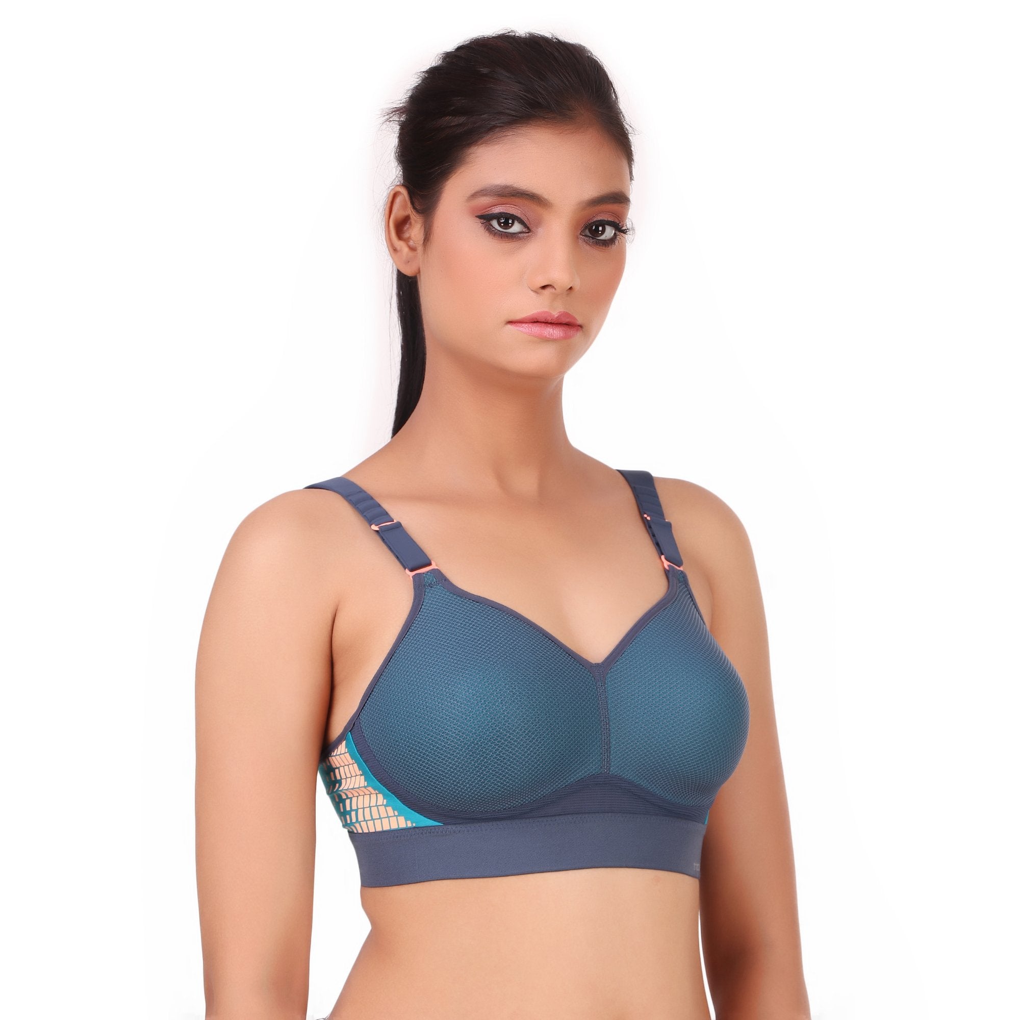 TRIUMPH-110I508  Padded Non Wired with Back Hook Polymide Spandex Fabric Sports Bra