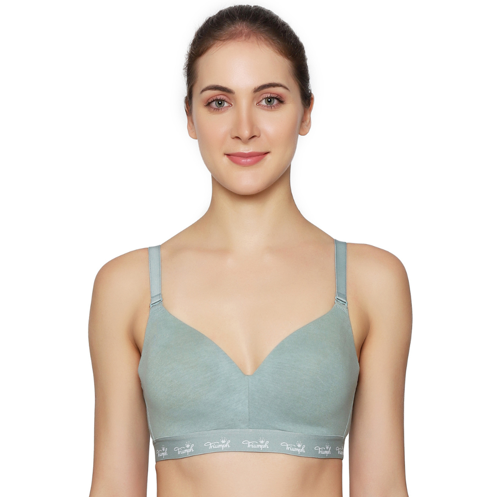 TRIUMPH-110I646 Women's Cotton Wire Free Casual Padded T-Shirt Bra