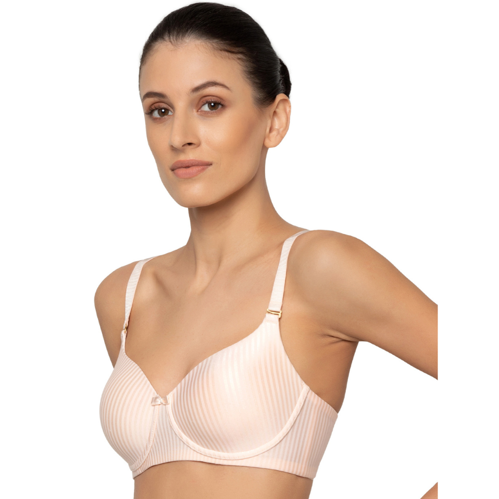 Non-Padded Wired Lace Minimiser Bra - Impatiens Pink