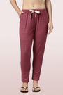 PULL-ON FLANNEL PANTS WITH SATIN