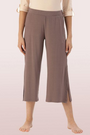 ENAMOR-E064 Umber Brown Melange SHOP IN CULOTTE | CROP LENGTH CULOTTE WITH SMART SIDE SLITS