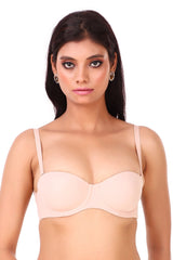 TRIUMPH-122I483  Invisible Wired Half Cup Padded Detachable Multioptional Transparent Backless Party Bra