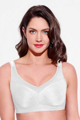 Enamor-FB12 White Smooth Super Lift Full Support Minimizer Bra - Non-Padded Wirefree Full Coverage