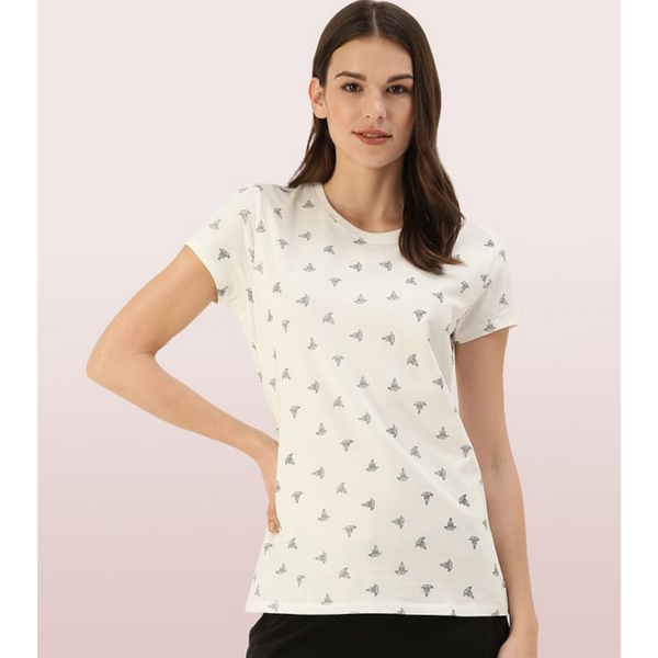 Enamor-E247 BASIC CREW TEE â€“ PRINTED | SHORT SLEEVE CREW NECK STRETCH COTTON TEE