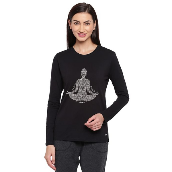 Enamor-E157 LONG SLEEVE BASIC CREW TEE â€“ GRAPHIC PRINT | CREW NECK BASIC STRETCH COTTON TEE