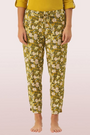 ENAMOR-E048 Jungle Aop SHOP-IN PANTS - SOLID | TAPERED LOUNGE PANTS WITH SELF FABRIC DRAWSTRING WITH METAL ENDS