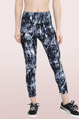 ENAMOR-E040 Indigo Print HUGGED LEGGING | DRY FIT PRINTED LEGGINGS