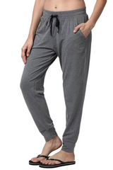ENAMOR-E066 Medium Grey Melange ESSENTIALS COTTON LOUNGE JOGGER