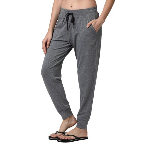 ENAMOR-E066 Medium Grey Melange ESSENTIALS COTTON LOUNGE JOGGER