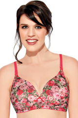 Enamor-F065 Gipsy Rose Print Invisible Neckline T-Shirt Bra - Padded & Wirefree
