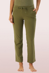 ENAMOR-E014 Pickle Green ESSENTIALS COTTON LOUNGE PANTS