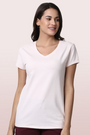 ENAMOR-E067 Dream Pink ESSENTIALS COTTON BASIC "V" TEE
