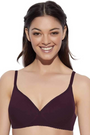 Enamor-A039 Grape Wine Perfect Coverage T-Shirt Bra - Supima Cotton Padded Wirefree Medium Coverage