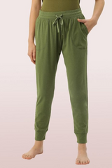 ENAMOR-E066 Pickle Green ESSENTIALS COTTON LOUNGE JOGGER