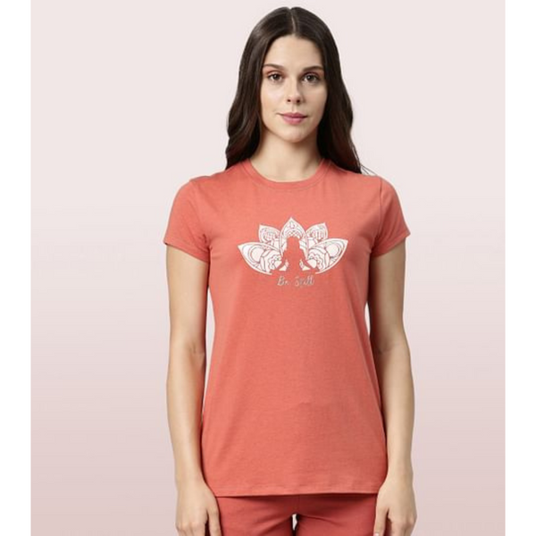 Enamor-E147 BASIC CREW TEE â€“ GRAPHIC PRINT | SHORT SLEEVE CREW NECK STRETCH COTTON TEE