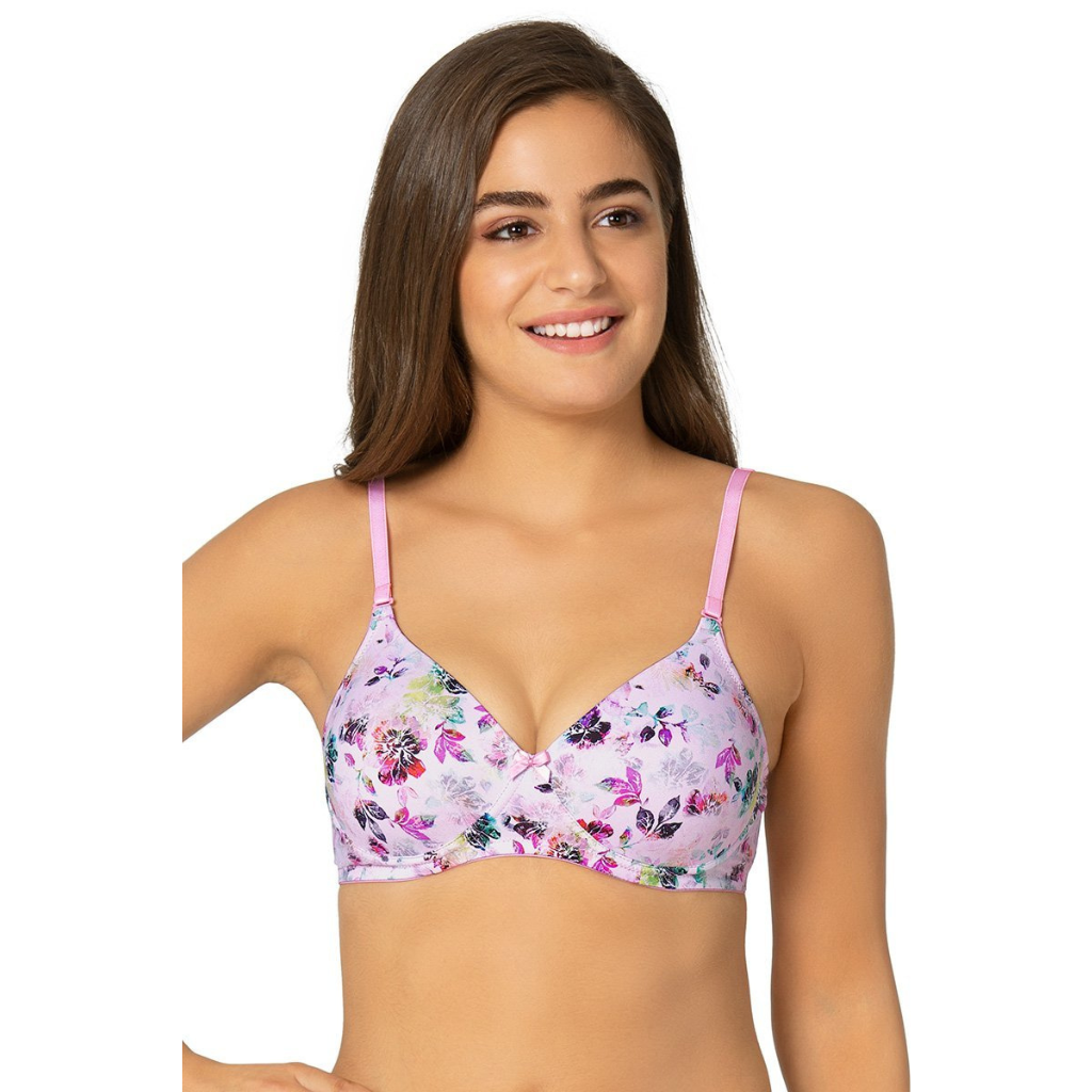 AMANTE-BRA71201 Printed Wirefree Moulded Push up Bra