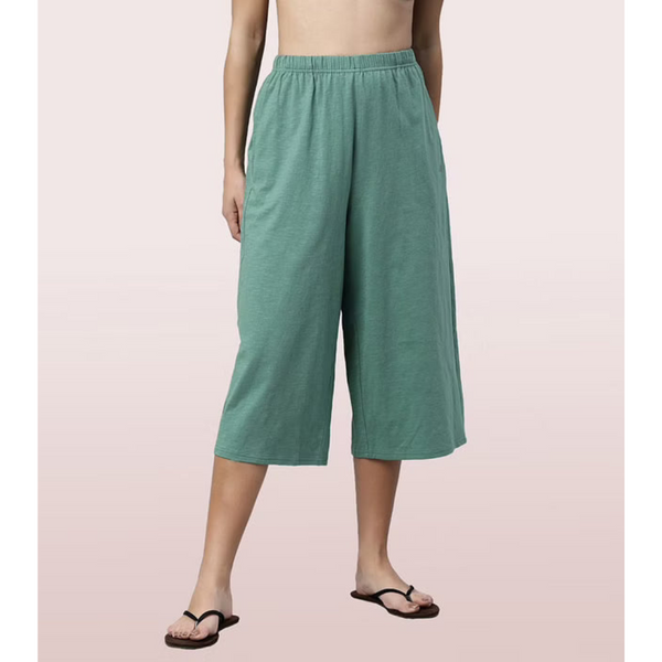 ENAMOR-E402 BASIC CULOTTE | COTTON SLUB HIGH RISE BASIC CULOTTE