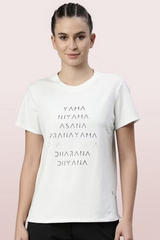 ENAMOR-A301 Ivory Yama ACTIVE COTTON TEE | SHORT SLEEVE ANTI-ODOUR COTTON TEE WITH GRAPHIC