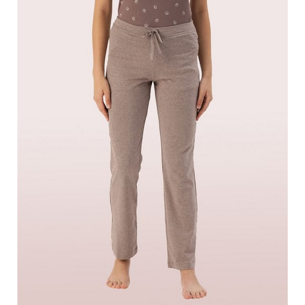 ENAMOR-E014 Umber Brown Melange ESSENTIALS COTTON LOUNGE PANTS