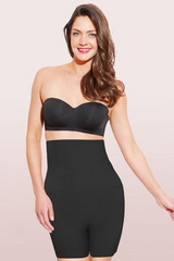 ENAMOR-TS09 Black HI-WAIST THIGH SLIMMER - (LOW & MEDIUM COMPRESSION)