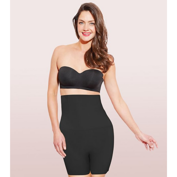 ENAMOR-TS09 Black HI-WAIST THIGH SLIMMER - (LOW & MEDIUM COMPRESSION)