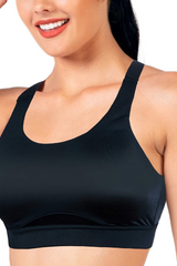 Enamor-SB18 Black Convertible Back High Impact Bra - Padded - Wirefree