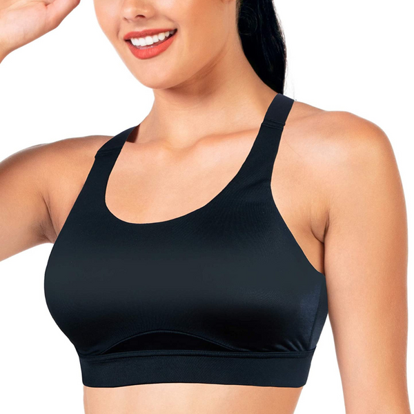 Enamor-SB18 Black Convertible Back High Impact Bra - Padded - Wirefree