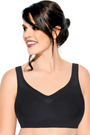 Enamor-A112 Black Smooth Lift Classic Minimizer Bra - Stretch Cotton Non-Padded Wirefree