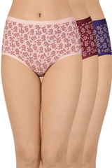 AMANTE-PPK53101 Printed High Rise Full Brief Panty (Pack of 3)
