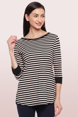 SLEEVE BOAT NECK LOUNGE TEE