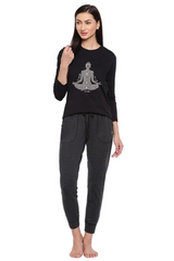 ENAMOR-E066 Charcoal Melange ESSENTIALS COTTON LOUNGE JOGGER