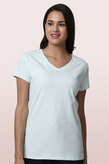 ENAMOR-E067 ESSENTIALS COTTON BASIC "V" TEE