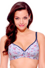 Enamor-A039 Rasberry Scattered Perfect Coverage T-Shirt Bra - Supima Cotton Padded Wirefree Medium Coverage
