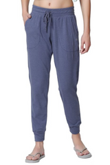 ENAMOR-E066 Smokey Blue ESSENTIALS COTTON LOUNGE JOGGER