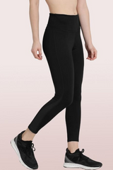 ENAMOR-E040 Black HUGGED LEGGING | DRY FIT PRINTED LEGGINGS