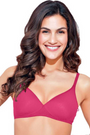 Enamor-A039 Raspberry Sorbet Perfect Coverage T-Shirt Bra - Supima Cotton Padded Wirefree Medium Coverage
