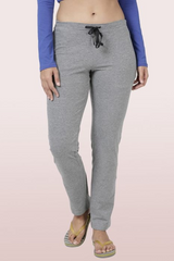 ENAMOR-E014 Medium Grey Melange ESSENTIALS COTTON LOUNGE PANTS