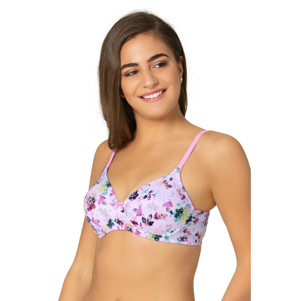 AMANTE-BRA71201 Printed Wirefree Moulded Push up Bra