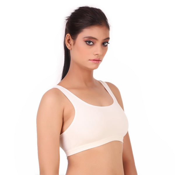 TRIUMPH-300I356 Beginner Bra  Top Wireless Non Padded Full Coverage and Medium Support Cotton Bra