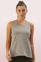 Enamor-E115 Olive Night ACTIVE RACER TANK | SCOOP NECK DRY FIT TANK WITH REFLECTIVE PRINT