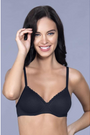 AMANTE BRA -BRA10202 BLACK Cotton Casuals Non-Wired T-Shirt Bra