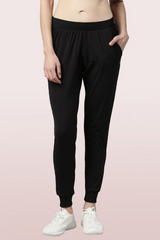 ENAMOR-E076 Jet Black ACTIVE JOGGER | DRY FIT SMART JOGGER WITH ADJUSTABLE WAISTBAND