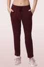 ENAMOR-E068 Dark Plum TRAVEL PANT | DRY FIT SMART ACTIVE PANTS