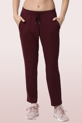 ENAMOR-E068 Dark Plum TRAVEL PANT | DRY FIT SMART ACTIVE PANTS