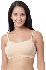 Enamor-A022 Skin Basic Cotton Cami With Detachable Straps Bra Non-Padded Wirefree High Coverage