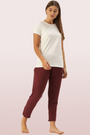 ENAMOR-E048 Ruby Love SHOP-IN PANTS - SOLID | TAPERED LOUNGE PANTS WITH SELF FABRIC DRAWSTRING WITH METAL ENDS