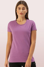 ENAMOR-E047 Orchid Violet BASIC CREW TEE â€“ GRAPHIC PRINT | SHORT SLEEVE CREW NECK STRETCH COTTON TEE