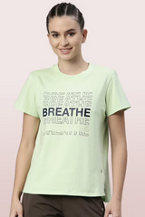 ENAMOR-A301 Green Pear ACTIVE COTTON TEE | SHORT SLEEVE ANTI-ODOUR COTTON TEE WITH GRAPHIC